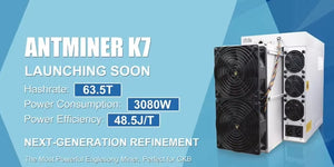 Antminer K7 63.5T 3080W Most Efficient Miner CKB Mining Machine CKB Miner free shipping